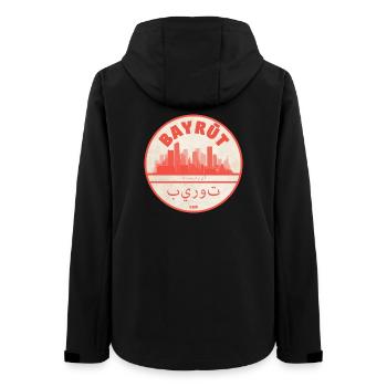 Beirut Skyline Rundlogo Rot - Frauen Recycelte Softshelljacke von Stanley/Stella - Schwarz - Hinten - AI Model Female 172 light (172cm)