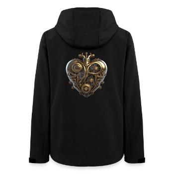Steampunk Herz aus Zahnrädern - Frauen Recycelte Softshelljacke von Stanley/Stella - Schwarz - Hinten - AI Model Female 172 light (172cm)