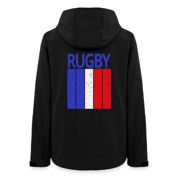 rugby, rugby fan, rugby player - Women’s Recycled Softshell Jacket by Stanley/Stella - black - Back - AI Model Female 172 light (172cm)