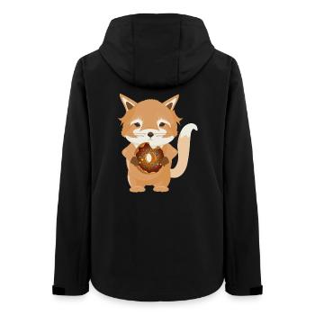 kleiner Fuchs mit leckeren Schokolade Donut - Frauen Recycelte Softshelljacke von Stanley/Stella - Schwarz - Hinten - AI Model Female 172 light (172cm)