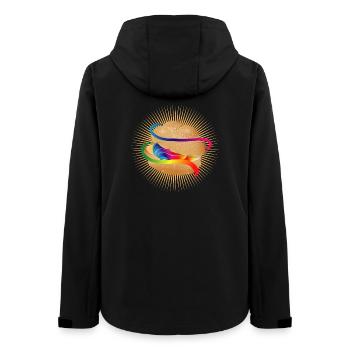 Illustration d’une bouffée à la crème colorée - Veste softshell femme recyclée Stanley/Stella - noir - Dos - AI Model Female 172 light (172cm)