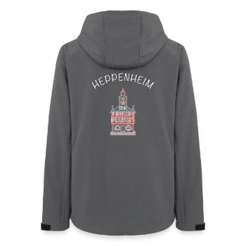 Historisches Rathaus Heppenheim, Hessen - Frauen Recycelte Softshelljacke von Stanley/Stella - Anthrazit - Hinten - AI Model Female 172 light (172cm)