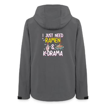 J'ai juste besoin de ramen et de K-drama - Veste softshell femme recyclée Stanley/Stella - charbon - Dos - AI Model Female 172 light (172cm)