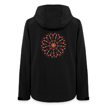 Mandala Frühling bunt - Frauen Recycelte Softshelljacke von Stanley/Stella - Schwarz - Hinten - AI Model Female 172 light (172cm)
