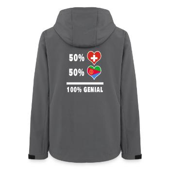 Eritrea und Schweiz 100% Genial Flagge - Frauen Recycelte Softshelljacke von Stanley/Stella - Anthrazit - Hinten - AI Model Female 172 light (172cm)