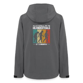 Nous ne sommes en fait que les Néandertaliens - Veste softshell femme recyclée Stanley/Stella - charbon - Dos - AI Model Female 172 light (172cm)