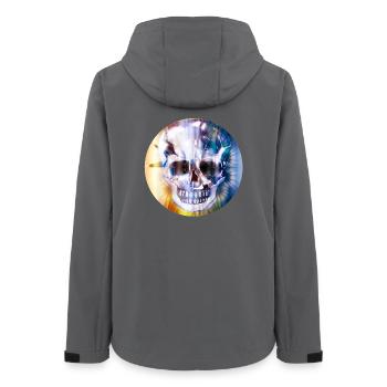 extravaganter Totenkopf in bunt schimmernder Farbe - Frauen Recycelte Softshelljacke von Stanley/Stella - Anthrazit - Hinten - AI Model Female 172 light (172cm)