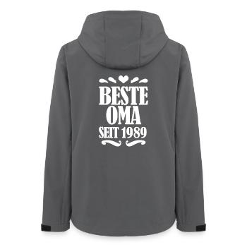 Beste Oma seit 1989 - Oma Geschenk - Frauen Recycelte Softshelljacke von Stanley/Stella - Anthrazit - Hinten - AI Model Female 172 light (172cm)