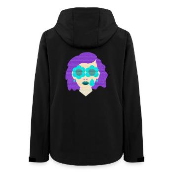 Frau Träne Blumen vintage Grafik - Frauen Recycelte Softshelljacke von Stanley/Stella - Schwarz - Hinten - AI Model Female 172 light (172cm)