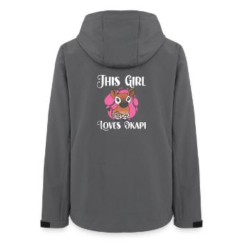 This girl loves okapi - Women’s Recycled Softshell Jacket by Stanley/Stella - anthracite - Back - AI Model Female 172 light (172cm)