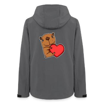 Motif de cœur Capybara capybara - Veste softshell femme recyclée Stanley/Stella - charbon - Dos - AI Model Female 172 light (172cm)