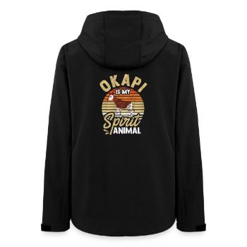 Okapi ist mein Seelentier - Frauen Recycelte Softshelljacke von Stanley/Stella - Schwarz - Hinten - AI Model Female 172 light (172cm)