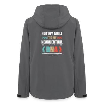 Nicht meine Schuld. Ist meine Neandertaler DNA - Frauen Recycelte Softshelljacke von Stanley/Stella - Anthrazit - Hinten - AI Model Female 172 light (172cm)