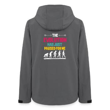 Die Evolution hat für mich einfach pausiert - Frauen Recycelte Softshelljacke von Stanley/Stella - Anthrazit - Hinten - AI Model Female 172 light (172cm)