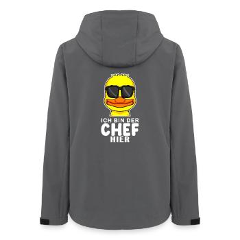 coole Ente Chef Spruch - Frauen Recycelte Softshelljacke von Stanley/Stella - Anthrazit - Hinten - AI Model Female 172 light (172cm)