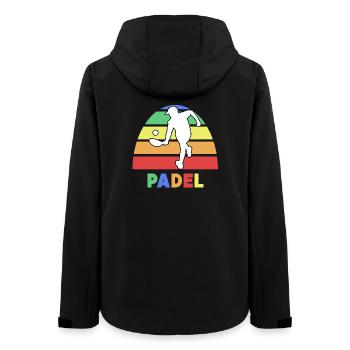 Padelspiel Padel-Tennis Spieler Spruch Training - Frauen Recycelte Softshelljacke von Stanley/Stella - Schwarz - Hinten - AI Model Female 172 light (172cm)