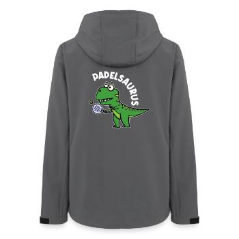 Padel Padelspiel Sport Spieler Dinosaurier Spruch - Frauen Recycelte Softshelljacke von Stanley/Stella - Anthrazit - Hinten - AI Model Female 172 light (172cm)