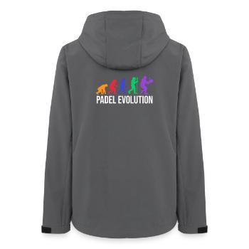 Padel Evolution Spieler Padelteam Statement Sport - Frauen Recycelte Softshelljacke von Stanley/Stella - Anthrazit - Hinten - AI Model Female 172 light (172cm)
