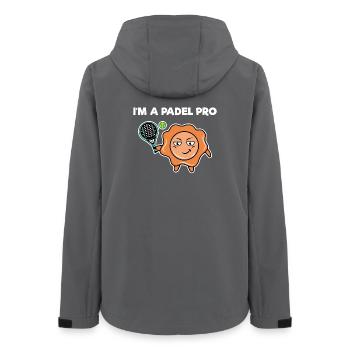 Padel Player Balls Racket Padel Game Statement - Women’s Recycled Softshell Jacket by Stanley/Stella - anthracite - Back - AI Model Female 172 light (172cm)