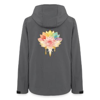 Lotus avec des fleurs dorées symbole dans des couleurs vives - Veste softshell femme recyclée Stanley/Stella - charbon - Dos - AI Model Female 172 light (172cm)