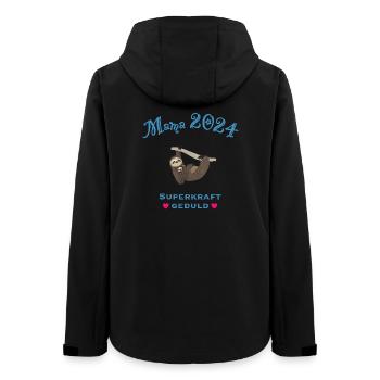 Mama 2024, Superkraft Geduld, Faultiermama - Frauen Recycelte Softshelljacke von Stanley/Stella - Schwarz - Hinten - AI Model Female 172 light (172cm)