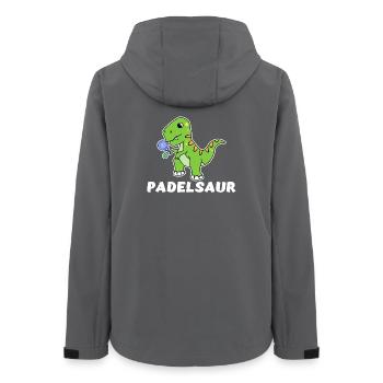 Dinosaurier Padel Cooler Spruch Padelspiel Tennis - Frauen Recycelte Softshelljacke von Stanley/Stella - Anthrazit - Hinten - AI Model Female 172 light (172cm)