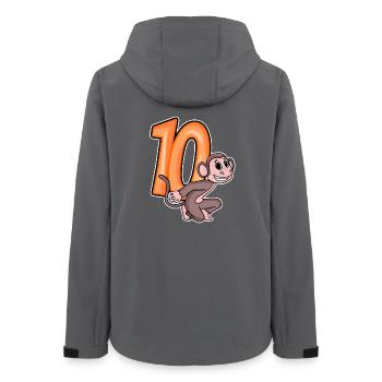 10 Geburtstag 10 Jahre alt mit Tier Motiv - zehn - Frauen Recycelte Softshelljacke von Stanley/Stella - Anthrazit - Hinten - AI Model Female 172 light (172cm)