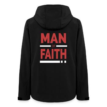 Mann des Glaubens | Christliche Typografie - Frauen Recycelte Softshelljacke von Stanley/Stella - Schwarz - Hinten - AI Model Female 172 light (172cm)