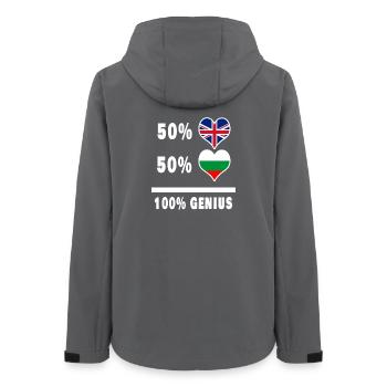 Bulgaria and Great Britain 100% Genius Flag - Women’s Recycled Softshell Jacket by Stanley/Stella - anthracite - Back - AI Model Female 172 light (172cm)