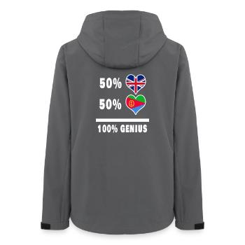 Eritrea und Großbritannien 100% Genius Flagge - Frauen Recycelte Softshelljacke von Stanley/Stella - Anthrazit - Hinten - AI Model Female 172 light (172cm)