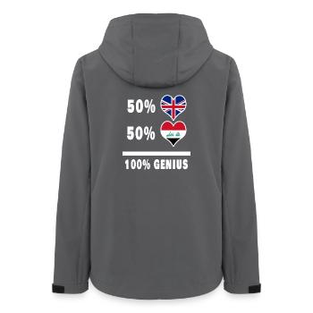 Iraq and Great Britain 100% Genius Flag - Women’s Recycled Softshell Jacket by Stanley/Stella - anthracite - Back - AI Model Female 172 light (172cm)