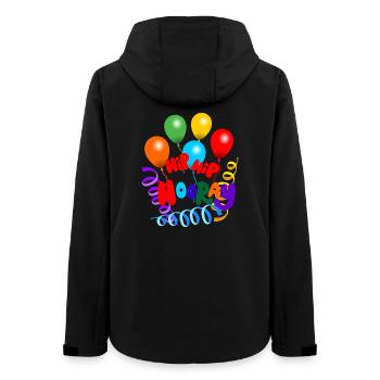 Hippe hippe Hurra-Girlanden und Luftballons - Frauen Recycelte Softshelljacke von Stanley/Stella - Schwarz - Hinten - AI Model Female 172 light (172cm)