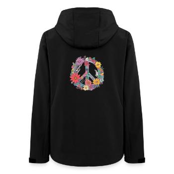 Fleurs Paix - Veste softshell femme recyclée Stanley/Stella - noir - Dos - AI Model Female 172 light (172cm)