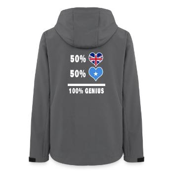 Somalia und Großbritannien 100% Genius Flagge - Frauen Recycelte Softshelljacke von Stanley/Stella - Anthrazit - Hinten - AI Model Female 172 light (172cm)