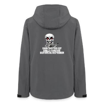 Skeleton with guitar DEATH METAL - Women’s Recycled Softshell Jacket by Stanley/Stella - anthracite - Back - AI Model Female 172 light (172cm)