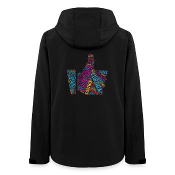 T-shirt LGBTQIA+ Pouce vers le haut Nuage de mots Gay Pride - Veste softshell femme recyclée Stanley/Stella - noir - Dos - AI Model Female 172 light (172cm)