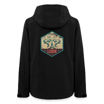 Illustration Chaussée Traditionnelle Portugal - Veste softshell femme recyclée Stanley/Stella - noir - Dos - AI Model Female 172 light (172cm)