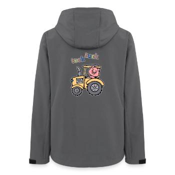 Farmer Farm Farming Tractor Vehicle - Women’s Recycled Softshell Jacket by Stanley/Stella - anthracite - Back - AI Model Female 172 light (172cm)