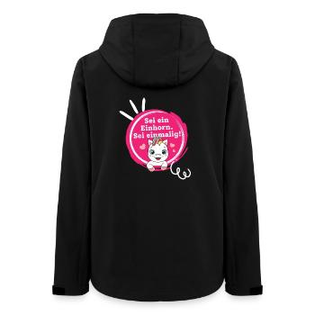 Sei ein Einhorn, Sei Einmalig! - Frauen Recycelte Softshelljacke von Stanley/Stella - Schwarz - Hinten - AI Model Female 172 light (172cm)