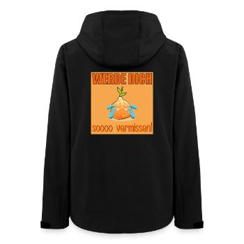ABSCHIEDSGESCHENKE TRAURIGE ORANGE COMIC VERMISSEN - Frauen Recycelte Softshelljacke von Stanley/Stella - Schwarz - Hinten - AI Model Female 172 light (172cm)