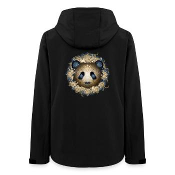 wunderschöner Panda Bär Kopf in Gold und Blau Töne - Frauen Recycelte Softshelljacke von Stanley/Stella - Schwarz - Hinten - AI Model Female 172 light (172cm)