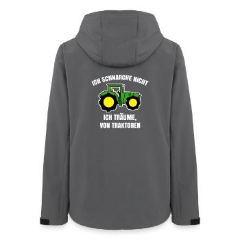 Landmaschinen Fahrzeug Statement Bauernhof Traktor - Frauen Recycelte Softshelljacke von Stanley/Stella - Anthrazit - Hinten - AI Model Female 172 light (172cm)