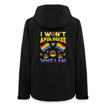LGBT, arc-en-ciel, pride - Veste softshell femme recyclée Stanley/Stella - noir - Dos - AI Model Female 172 light (172cm)