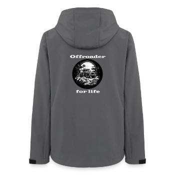 Offroader for life weiß - Frauen Recycelte Softshelljacke von Stanley/Stella - Anthrazit - Hinten - AI Model Female 172 light (172cm)