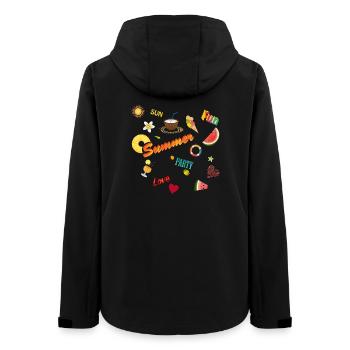 Soleil, été, plaisir et fête. Pot-pourri des sens - Veste softshell femme recyclée Stanley/Stella - noir - Dos - AI Model Female 172 light (172cm)
