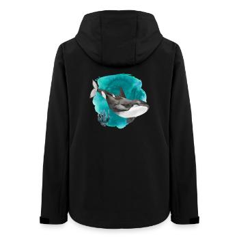 Orca Aquarell – Tiefer Ozean Kunstdruck - Frauen Recycelte Softshelljacke von Stanley/Stella - Schwarz - Hinten - AI Model Female 172 light (172cm)