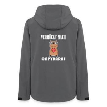 Capybara Wasserschwein - Frauen Recycelte Softshelljacke von Stanley/Stella - Anthrazit - Hinten - AI Model Female 172 light (172cm)
