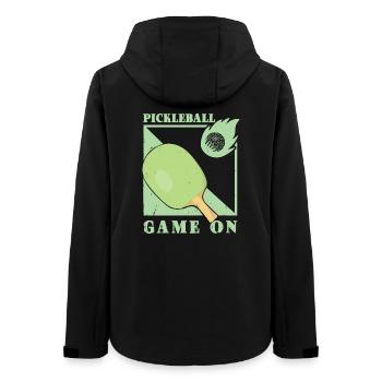 Pickleball Spieler - Frauen Recycelte Softshelljacke von Stanley/Stella - Schwarz - Hinten - AI Model Female 172 light (172cm)