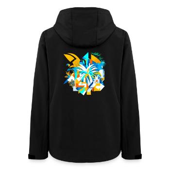 Abstract Summer - Frauen Recycelte Softshelljacke von Stanley/Stella - Schwarz - Hinten - AI Model Female 172 light (172cm)