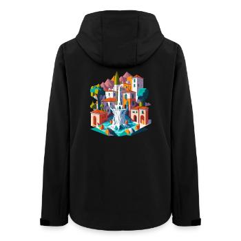 Place du village andalou - Veste softshell femme recyclée Stanley/Stella - noir - Dos - AI Model Female 172 light (172cm)